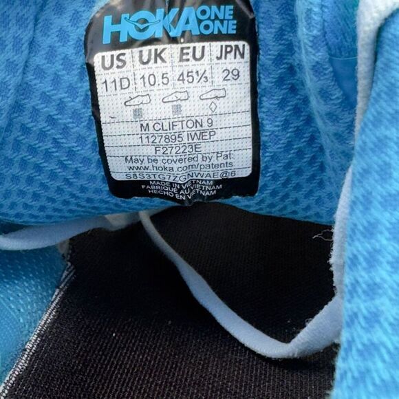 HOKA ONE ONE CLIFTON 9 - Men’s Running Shoes - SIZE 11D - Picture 10 of 10